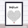 Amy Winehouse Valerie White Heart Song Lyric Poster Print