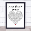 Bee Gees More Than A Woman White Heart Song Lyric Poster Print