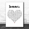 Calvin Harris Summer White Heart Song Lyric Poster Print