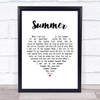 Calvin Harris Summer White Heart Song Lyric Poster Print