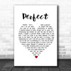 Doria roberts Perfect White Heart Song Lyric Poster Print