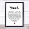 Ella Henderson Yours White Heart Song Lyric Poster Print