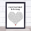 Elton John I Just Can't Wait To Be King White Heart Song Lyric Poster Print