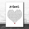 Green Day 21 Guns White Heart Song Lyric Poster Print