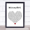 Jess Glynne Insecurities White Heart Song Lyric Poster Print