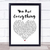 Marvin Gaye You Are Everything White Heart Song Lyric Poster Print