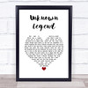 Neil Young Unknown Legend White Heart Song Lyric Poster Print