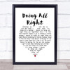 Queen Doing All Right White Heart Song Lyric Poster Print