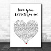 save your kisses for me Brotherhood of Man White Heart Song Lyric Poster Print