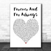 Shania Twain Forever And For Always White Heart Song Lyric Poster Print