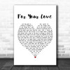 Stevie Wonder For Your Love White Heart Song Lyric Poster Print