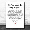 The Beatles Do You Want To Know A Secret White Heart Song Lyric Poster Print