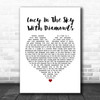 The Beatles Lucy In The Sky With Diamonds White Heart Song Lyric Poster Print