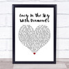The Beatles Lucy In The Sky With Diamonds White Heart Song Lyric Poster Print
