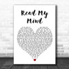 The Killers Read My Mind White Heart Song Lyric Poster Print