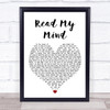 The Killers Read My Mind White Heart Song Lyric Poster Print
