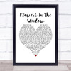 Travis Flowers In The Window White Heart Song Lyric Poster Print