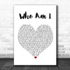 Will Young Who Am I White Heart Song Lyric Poster Print