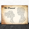 Brad Paisley We Danced Man Lady Couple Song Lyric Poster Print