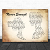 Loren Allred Never Enough Man Lady Couple Song Lyric Poster Print