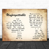 Nat King Cole Unforgettable Man Lady Couple Song Lyric Poster Print