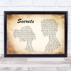 OneRepublic Secrets Man Lady Couple Song Lyric Poster Print