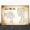 The Beatles Love Me Do Man Lady Couple Song Lyric Poster Print