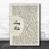 Black Stone Cherry Long Ride Vintage Script Song Lyric Poster Print