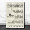 David Bowie Heroes Vintage Script Song Lyric Poster Print