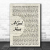 Feargal Sharkey A Good Heart Vintage Script Song Lyric Poster Print