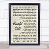 Fleetwood Mac Beautiful Child Vintage Script Song Lyric Poster Print