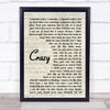 Gnarls Barkley Crazy Vintage Script Song Lyric Poster Print