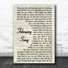 Josh Groban February Song Vintage Script Song Lyric Poster Print