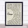 Kelly Osbourne feat. Ozzy Osbourne Changes Vintage Script Song Lyric Poster Print