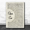 Porcupine Tree Open Car Vintage Script Song Lyric Poster Print