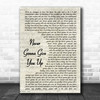 Rick Astley Never Gonna Give You Up Vintage Script Song Lyric Poster Print