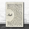 The xx Angels Vintage Script Song Lyric Poster Print
