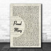 Tina Turner Proud Mary Vintage Script Song Lyric Poster Print