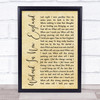 Barry Manilow Weekend In New England Rustic Script Song Lyric Poster Print