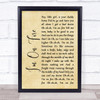 Bruce Springsteen I'm On Fire Rustic Script Song Lyric Poster Print