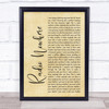 Bruce Springsteen Radio Nowhere Rustic Script Song Lyric Poster Print