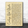 Dustin Lynch Cowboys And Angels Rustic Script Song Lyric Poster Print