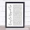 Fleetwood Mac Beautiful Child Rustic Script Song Lyric Poster Print