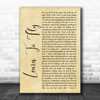 Foo Fighters Learn To Fly Rustic Script Song Lyric Poster Print