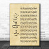 Lifehouse You And Me Rustic Script Song Lyric Poster Print