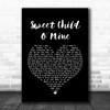 Guns N Roses Sweet Child O' Mine Black Heart Song Lyric Music Wall Art Print