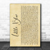 The Beautiful South Little Blue Rustic Script Song Lyric Poster Print