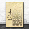 The Beautiful South Valentine Rustic Script Song Lyric Poster Print