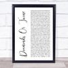 The Stone Roses Tightrope Rustic Script Song Lyric Poster Print