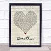 Ariana Grande Breathin Script Heart Song Lyric Poster Print